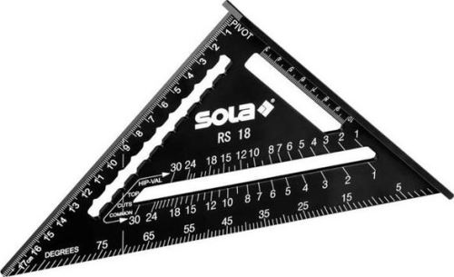 SOLA Tesařský úhelník RS 18, černý s povrchovou úpravou
