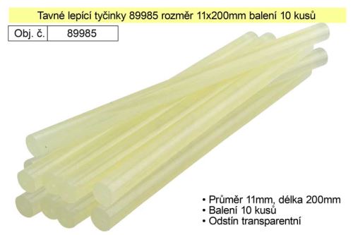 FESTA Tyčinky tavné transparentní průměr 11.20 mm, délka 200 mm, sada 10 kusů