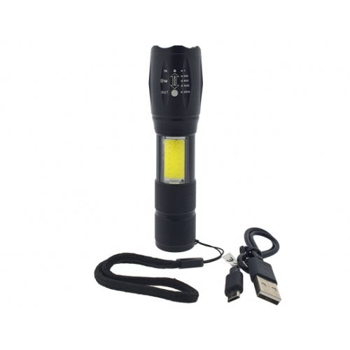 TRIXLINE Svítilna ruční LED s nabíjením přes USB port a zoomem TR 370, výkon 10 W