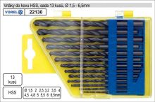 VOREL Vrtáky do kovu v plastové kazetě z rychlořezné oceli, průměr 1 - 6.5mm, sada 13 dílů VOREL Vrtáky do kovu v plastové kazetě z rychlořezné oceli, průměr 1 - 6.5mm, sada 13 dílů