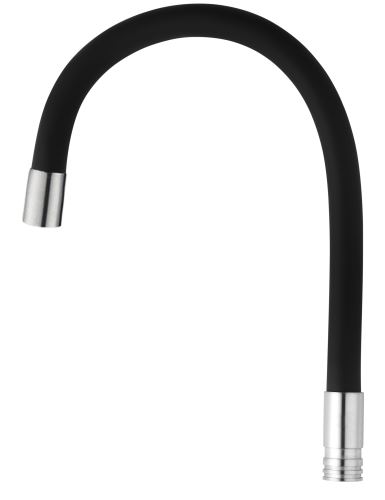 Ramínko výtokové flexi, SPO-06.SUS REFL.BLACK, černá