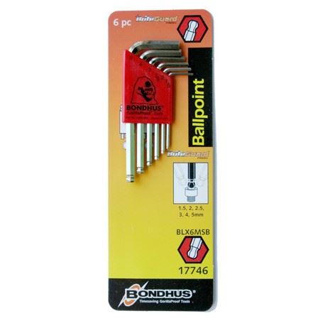 BONDHUS sada L-klíčů BLX6MSB chrom zkrácená