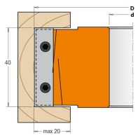 CMT Univerzální frézovací hlava s předřezy MAN - D98x40-50 d30 Z2+2 ALU (1)