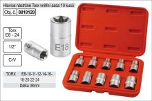 EXTOL Hlavice nástrčné Torx vnitřní sada 10 ks 8818128