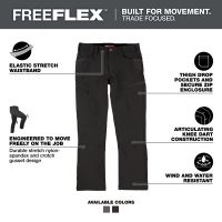 MILWAUKEE FREEFLEX odolné pracovní kalhoty černé velikost 52 (4)