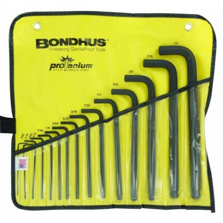 BONDHUS  Sada palcových Sada L.-klíčů/inch BLX 15, 0.050-1/2"