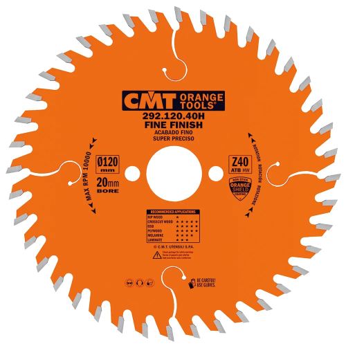 CMT Orange Pilový kotouč pro elektronářadí, finální řez - D160x2,2 d20 Z40 HW C29216040H