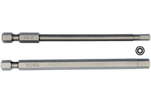 YATO Bezpečnostní bity,Tamperproof, imbusy vrtané, H-4 a H-6,  1/4" , délky 100 mm