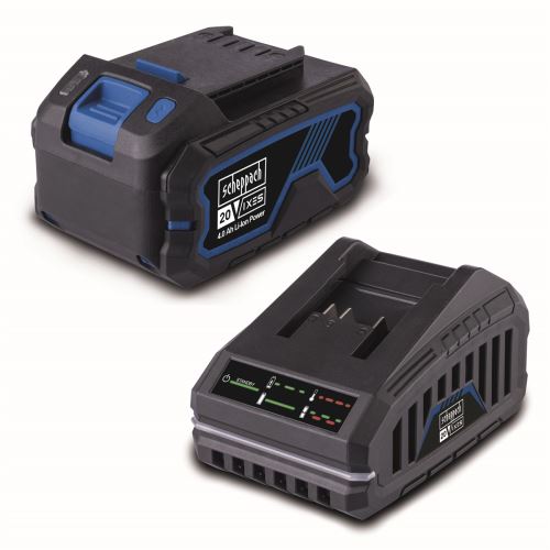Scheppach SBSK4.0 20V IXES set nabíječky 2,4 A a lithium-iontové baterie 4Ah
