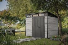 KETER zahradní domek PENT Signature 9x7 Storm Grey s podlahou 17214177 (3)
