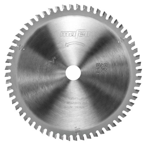 MAFELL 092609 Pilový kotouč na hliník-HM, 185 x 1,4/2,4 x 20 mm, Z 60, FZ/TZ