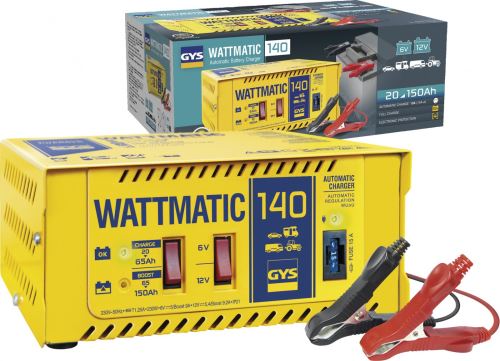 Automatická nabíječka autobaterií GYS WATTMATIC 100 vhodná pro kyselinové i gelové olověné baterie s kapacitou 20Ah-150Ah.