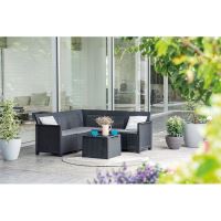 KETER ELODIE CORNER 5 SEATER Set zahradní s úložným stolem, grafit/šedá 249595 (1)