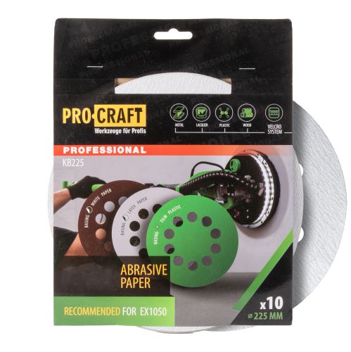 Brusný papír 10 ks.  Procraft КB225.80
