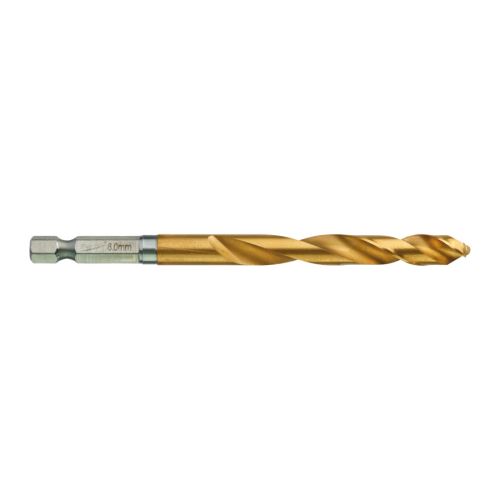 MILWAUKEE Vrták do kovu šestihranná stopka do kovu 1/4" RED HEX HSS-G TiN 8mm