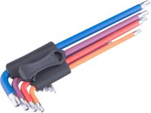 EXTOL PREMIUM  L-klíče TORX prodloužené barevné, sada 9ks, s kuličkou, T10-50, S2 8819416 (1)