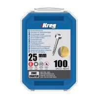 Kreg Zinc Pan-Head Šrouby pro skryté spoje - 25 mm, hrubý závit, 100 ks Kreg Zinc Pan-Head Šrouby pro skryté spoje - 25 mm, hrubý závit, 100 ks