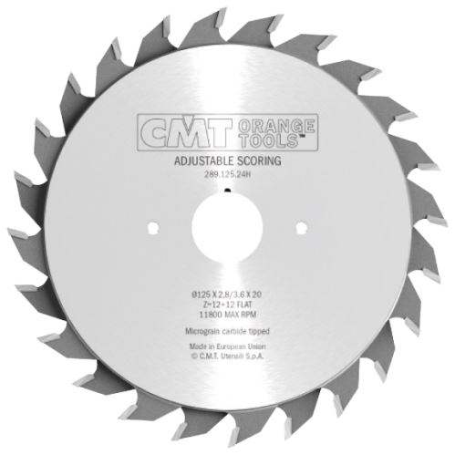 CMT Předřezový kotouč dvoudílný - D120x2,8-3,6 d20 Z12+12 HW
