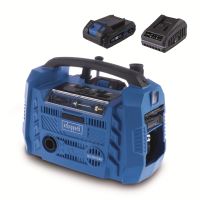 Scheppach Air Force 6-SET S hybridní kompresor (20 V IXES aku, 12 V, 230 V) + 2Ah baterie + nabíječka 2,4 A