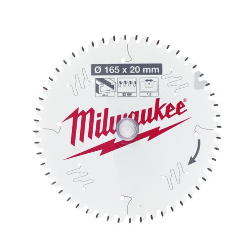MILWAUKEE Kotouč pro okružní pilu CSB P Alu 165 x 20 x 1.6 x 52 ATB