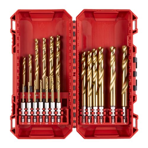 MILWAUKEE Red Hex Shockwave T tatinové vrtáky do kovu 2-10mm 19 ks 4932493866