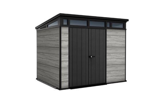 KETER zahradní domek PENT Signature 9x7 Storm Grey s podlahou 17214177