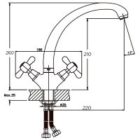 Dřezová baterie MIXXUS PREMIUM DOMINOX 273 (NUT) (1)