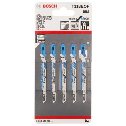 BOSCH T118 EOF  pilový plátek do přímočaré pila na kov cena za 1kus