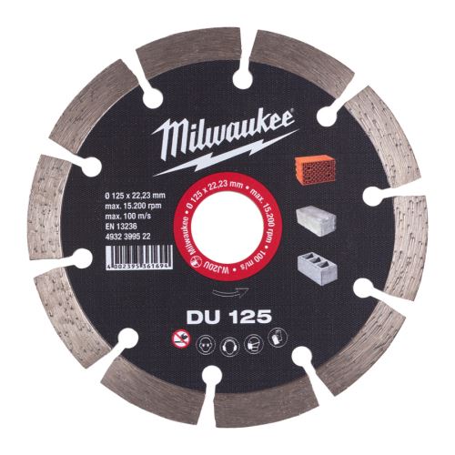 MILWAUKEE DU 125 Diamantový řezný kotouč 125 x 22,2 mm, segmentový