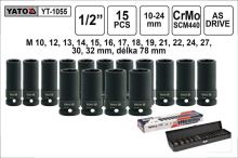 Gola ořechy šestihranné kované prodloužené 1/2" sada 15 kusů 10-32mm Gola ořechy šestihranné kované prodloužené 1/2" sada 15 kusů 10-32mm
