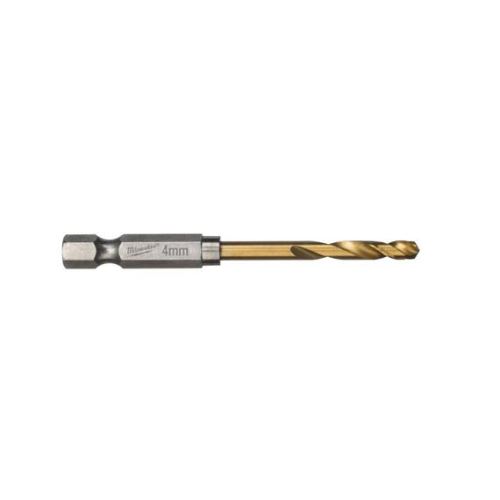 MILWAUKEE Vrták 4mm, šestihranná stopka, balení 2ks, HSS-G Tin, SHE Impact Duty