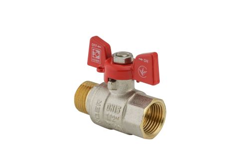 Kulový kohout motýl, červený, KR.218 1/2"FM