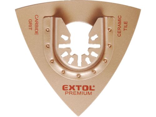 EXTOL PREMIUM Nástroj pro oscilační brusku, rašple trojúhelníková o straně 78 mm, tvrdokov