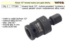 YATO Redukce gola ořechů kovaná pro 1/2", s kulovým kloubem