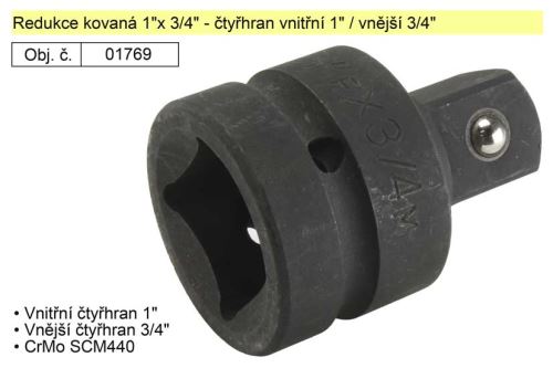CONDOR Redukce vnitřní čtyřhran 1" -> vnější čtyřhran 3/4"