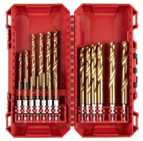 MILWAUKEE 4932499763 Sada vrtáků Shockwave HSS-G TiN Red Hex, 19ks