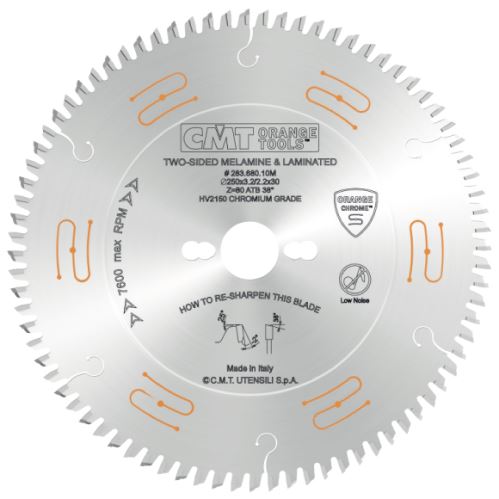 CMT CHROME C283 Pilový kotouč na lamino bez předřezu - D300x3,2 d30 Z96 HW