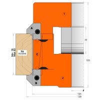 CMT Nůž pro C694005 - pár žiletek R2+45° prof.B2 spodní