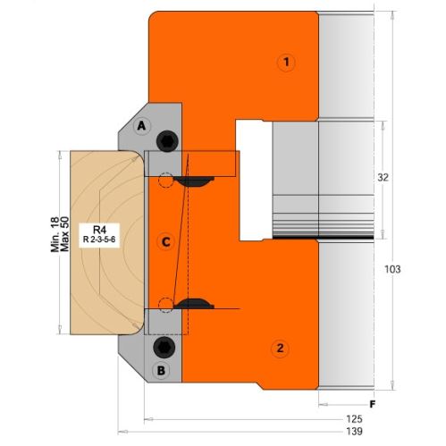 CMT Nůž pro C694005 - pár žiletek R5+45° prof.A5 horní