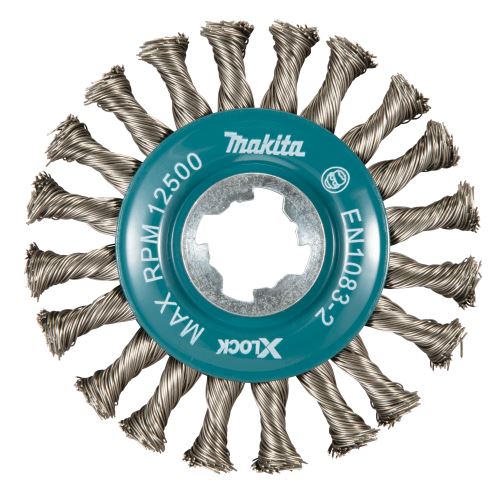 MAKITA kotoučový kartáč z nerezového drátu-splétaný drát průměr 0,5mm X-LOCK 115mm