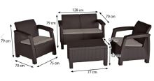 KETER BAHAMAS 230683 Set zahradní, hnědá barva 17202269 (6)