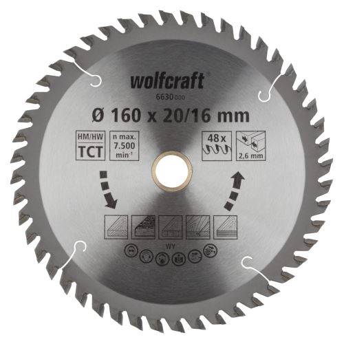 Wolfcraft Wolfcraft pilový kotouč čisté řezy ø165x20,16 Z48 6631000