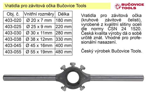 Bučovice Tools Vratidlo pro závitová očka 16 mm