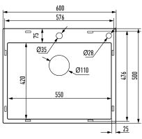 Nerezový dřez MIXXUS MH6050 DECOR GRAPHITE se sifonem, grafitový (10)