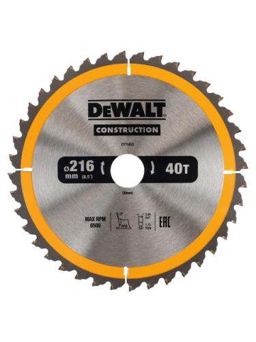 DEWALT DT1953 kotouč pilový na dřevo  216x30 mm 40WZ zubů
