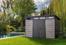 KETER zahradní domek PENT Signature 11x7 Storm Grey s podlahou 17213860 (1)