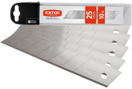 EXTOL PREMIUM Náhradní břity pro ulamovací nože, šíře 25 x  0,70 mm, 10 kusů,