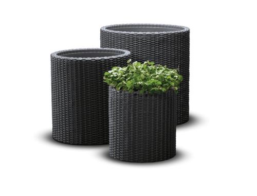 KETER Květináč S+ M+ L CYLINDER antracit 17197934