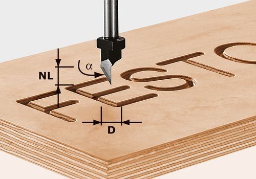 FESTOOL Písmová fréza HW S8 D11/60°
