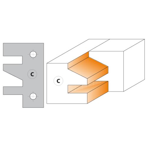 CMT Nůž pro C694014 - pár žiletek profil C 40x24,5x2mm